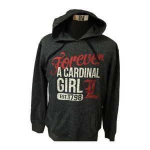 J America Womens XL Black Silver Glitter Forever A Cardinals Girls Hoodie